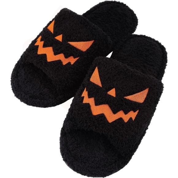 Thanksgiving Pumpkin Slippers for Women & Men Memory Foam Slip On House Slippers - Picture 2 of 7